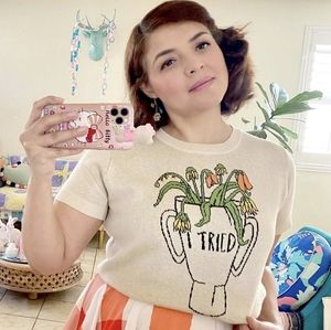 I Tried Graphic Knit Tee In White